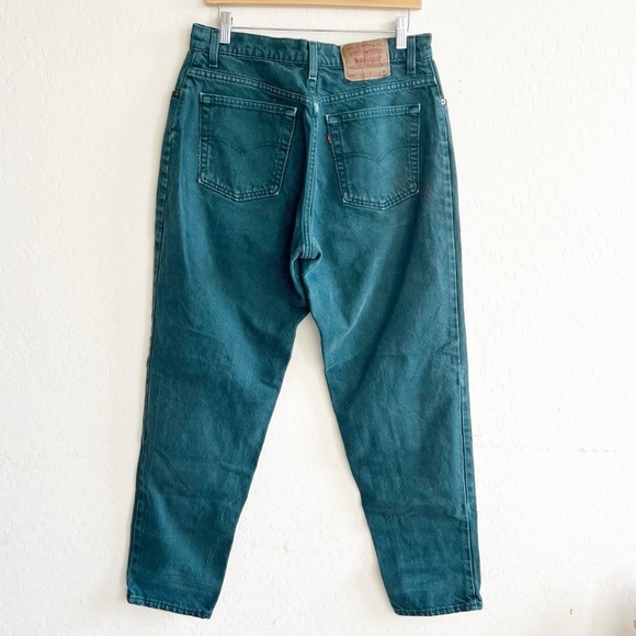 Vintage Levi’s 551 Green/Blue USA Tapered Relaxed Fit Jean - Picture 3 of 15